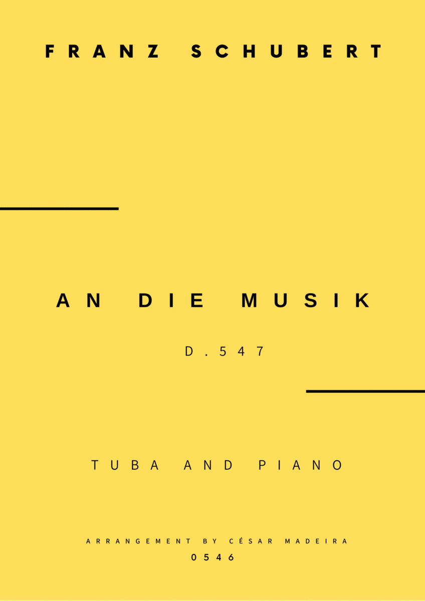 An Die Musik - Tuba and Piano (Full Score and Parts) image number null