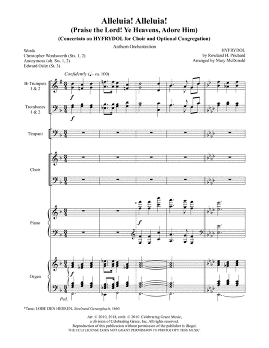 Alleluia! Alleluia!/Praise the Lord! Ye Heavens, Adore Him (Orchestration)