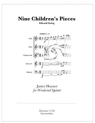 Book cover for Nine Children's Pieces for Woodwind Quintet