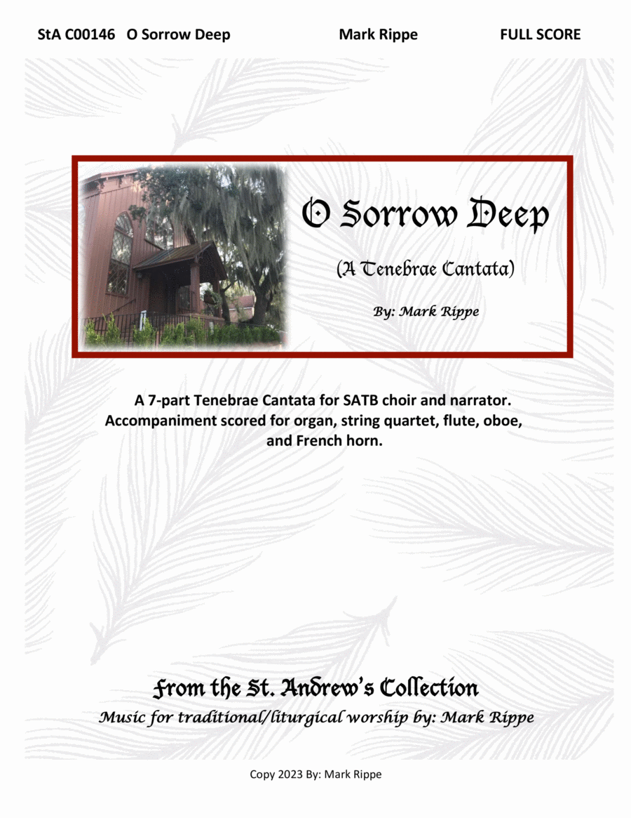 O Sorrow Deep (A Tenebrae Cantata) StA C00146 image number null