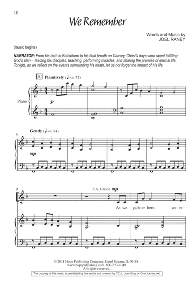 We Remember Calvary (SATB) image number null