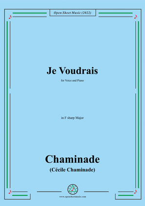 Book cover for Chaminade-Je voudrais,in F sharp Major,for Voice and Piano