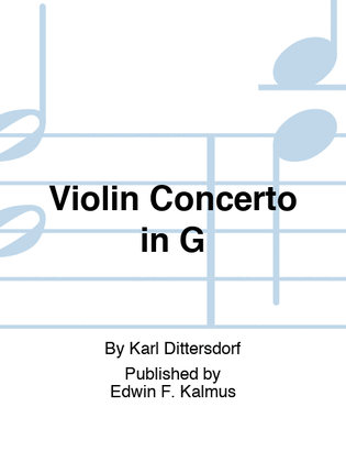 Book cover for Violin Concerto in G