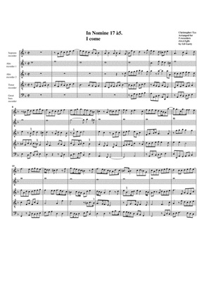 In Nomine no.17 a5 (arrangement for 5 recorders) (arrangement for 5 recorders)