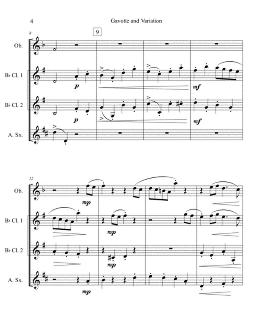 Gavotte and Variation - Woodwind Quartet image number null