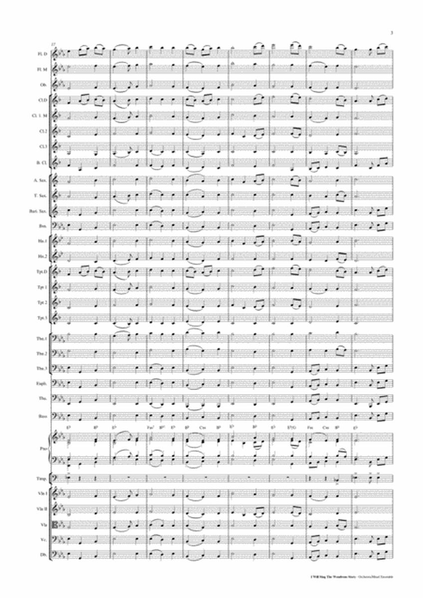 I Will The Wondrous Story (Hyfrydol) [Eb] - Orchestra/Mixed Ensemble Score and Parts PDF image number null