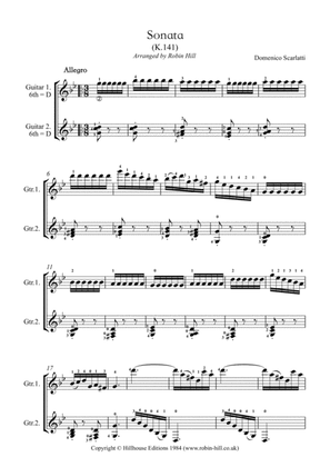 Sonata K.141 arranged for two guitars