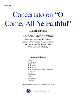 Book cover for Concertato on O Come, All Ye Faithful Orchestration (Digital)