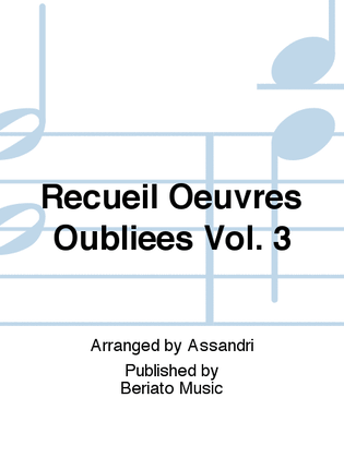 Book cover for Recueil Oeuvres Oubliees Vol. 3