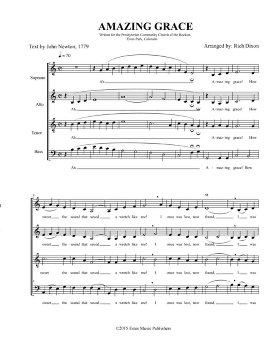 Amazing Grace for SATB image number null