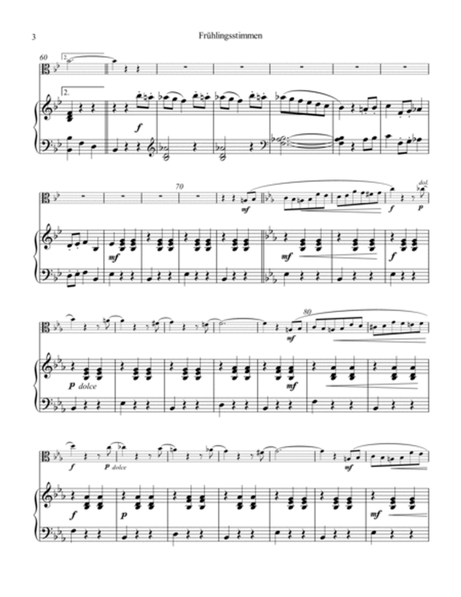 Frühlingsstimmen / Voices of Spring for easy viola and piano image number null