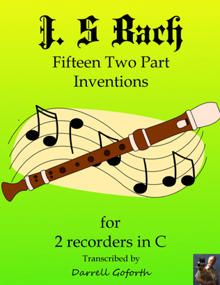 Book cover for J.S. Bach: Fifteen 2-part Inventions for 2 Recorders in C