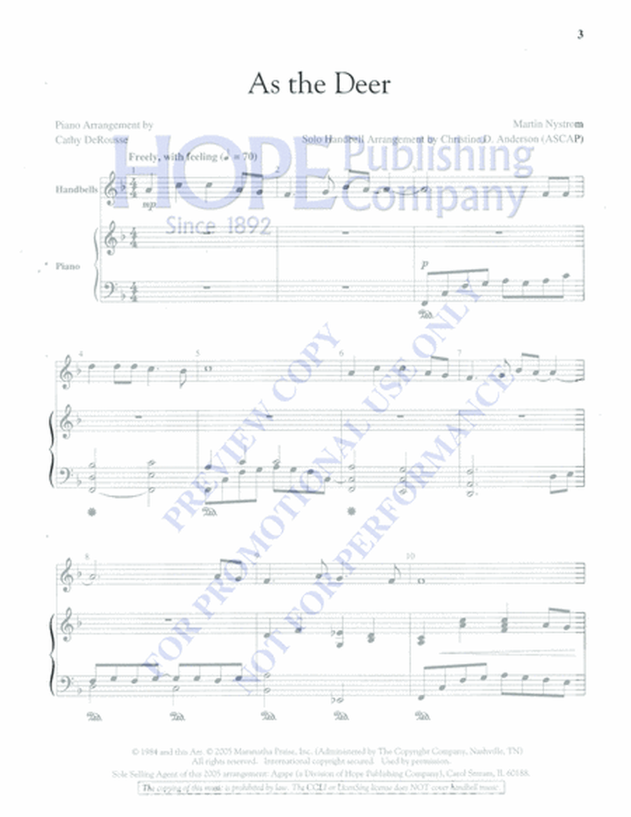 As the Deer by Martin Nystrom Piano - Sheet Music