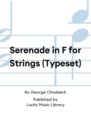 Book cover for Serenade in F for Strings (Typeset)