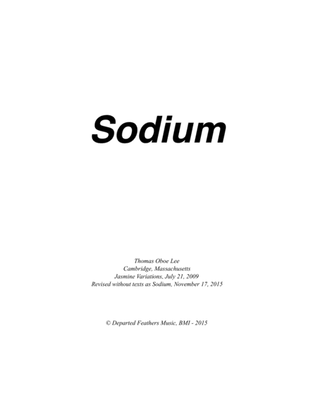 Book cover for Sodium (2009, rev. 2015) for string quartet