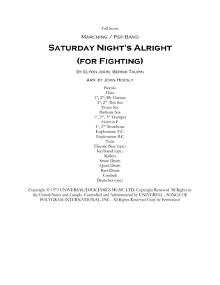 Book cover for Saturday Night's Alright (for Fighting)