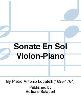 Sonate En Sol Violon-Piano