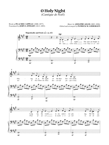 Oh Holy Night (Adagio)  Christmas Sheet Music for Ballet Class (PDF)