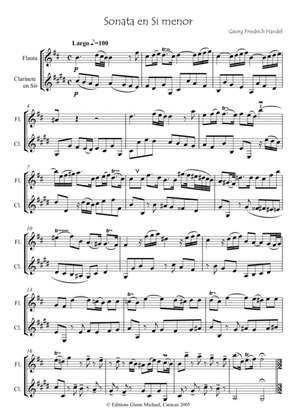 Book cover for Sonata in B minor for Flute & Clarinet
