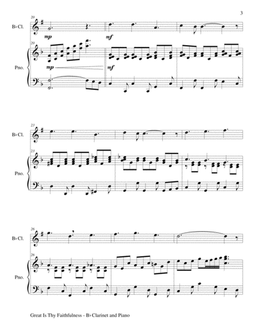 Great Is Thy Faithfulness (for Bb Clarinet and Piano with Score/Part) image number null