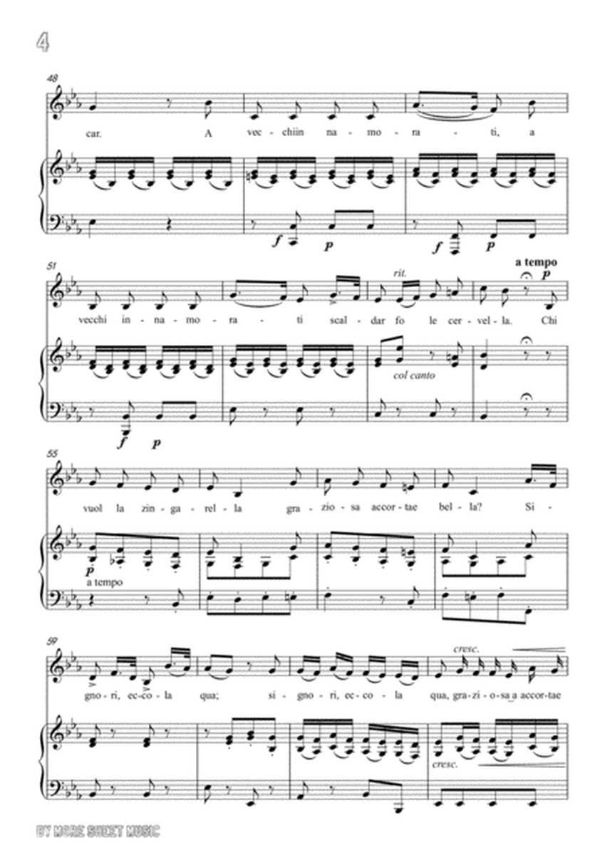 Paisiello-Chi Vuol la zingarella in E flat Major,for Voice and Piano image number null