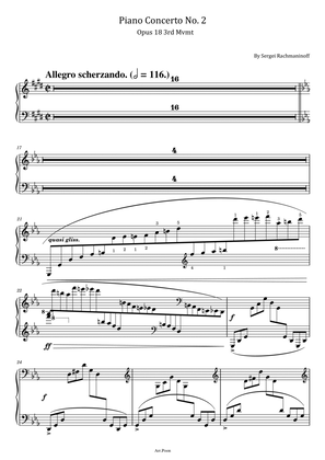 Book cover for Rachmaninoff - Piano Concerto No. 2 - Op.18 3rd Mvt - For Piano Solo Original