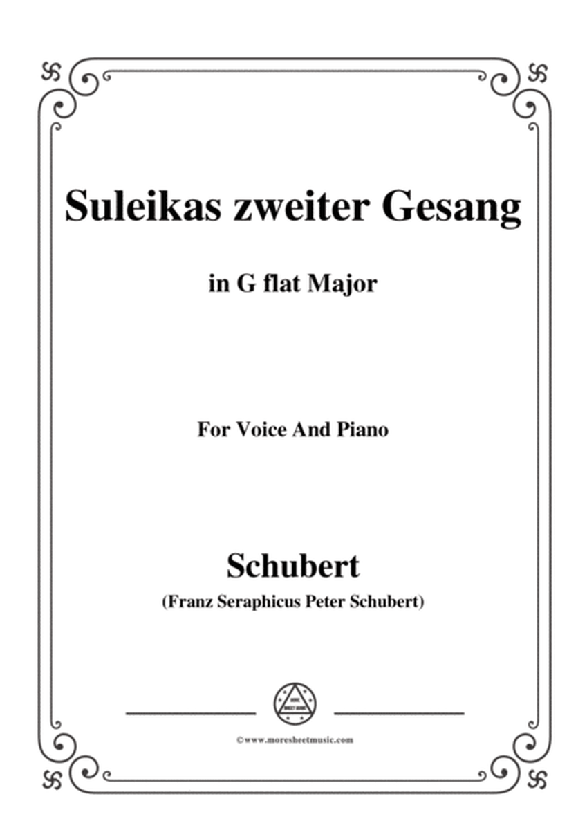 Schubert-Suleikas zweiter Gesang in G flat Major,for voice and piano image number null