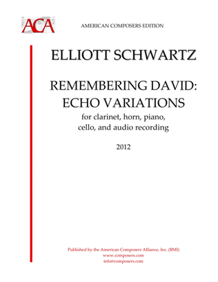 Book cover for [Schwartz] Remembering David: Echo Variations