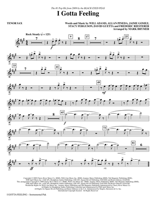 Book cover for I Gotta Feeling (arr. Mark Brymer) - Tenor Sax