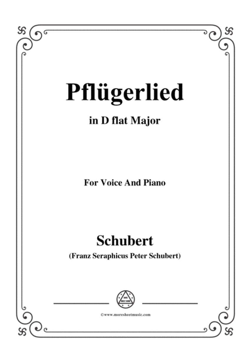 Schubert-Pflügerlied in D flat Major,for voice and piano image number null