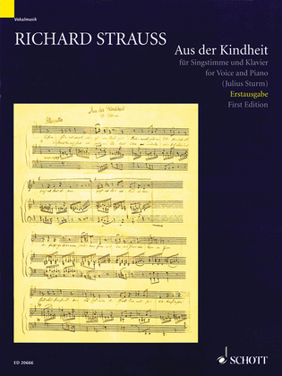 Book cover for Aus der Kindheit - First Edition