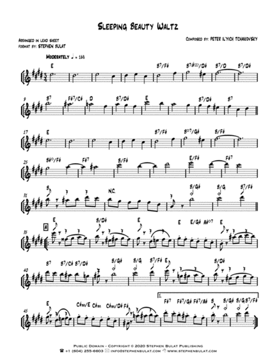 Sleeping Beauty Waltz (Tchaikovsky) - Lead sheet (key of E)