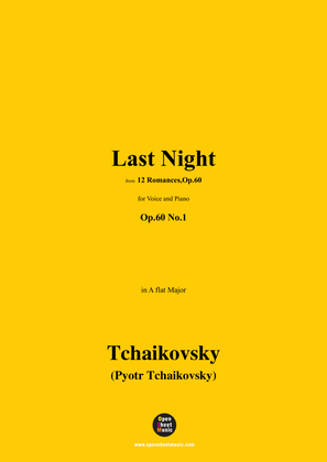 Book cover for Tchaikovsky-Last Night,in A flat Major,Op.60 No.1