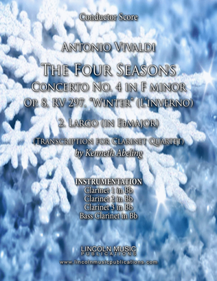 Book cover for Vivaldi – L’inverno “Winter” 2. Largo from The Four Seasons - (for Clarinet Quartet)