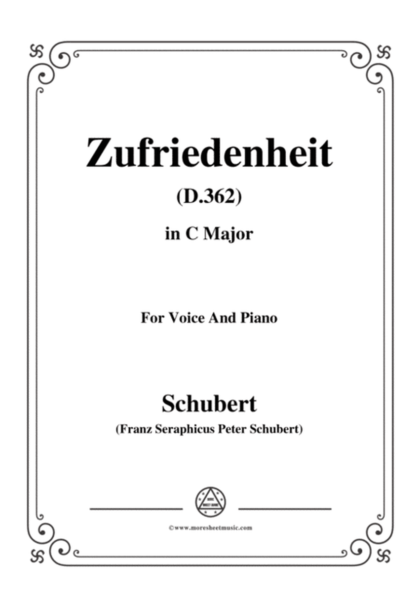 Schubert-Zufriedenheit(Contentment),D.362,in C Major,for Voice&Piano image number null