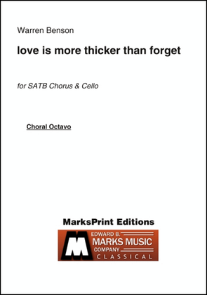 Book cover for love is more thicker than forget