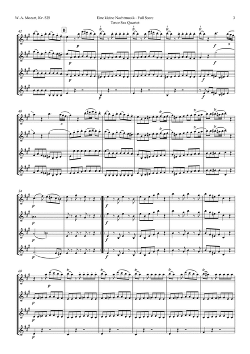 Eine kleine Nachtmusik by Mozart for Tenor Sax Quartet image number null