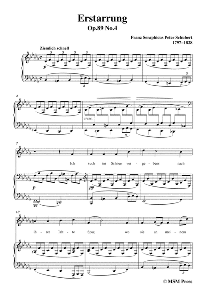 Schubert-Erstarrung,from 'Winterreise',Op.89(D.911) No.4,in b flat minor,for Voice&Piano image number null