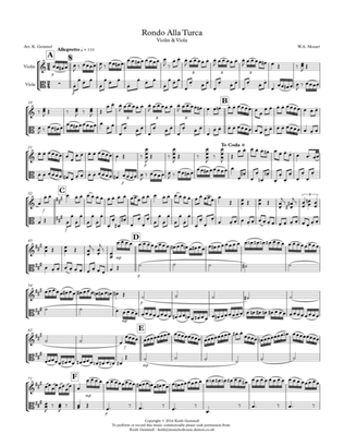 Book cover for Rondo Alla Turca: Violin & Viola