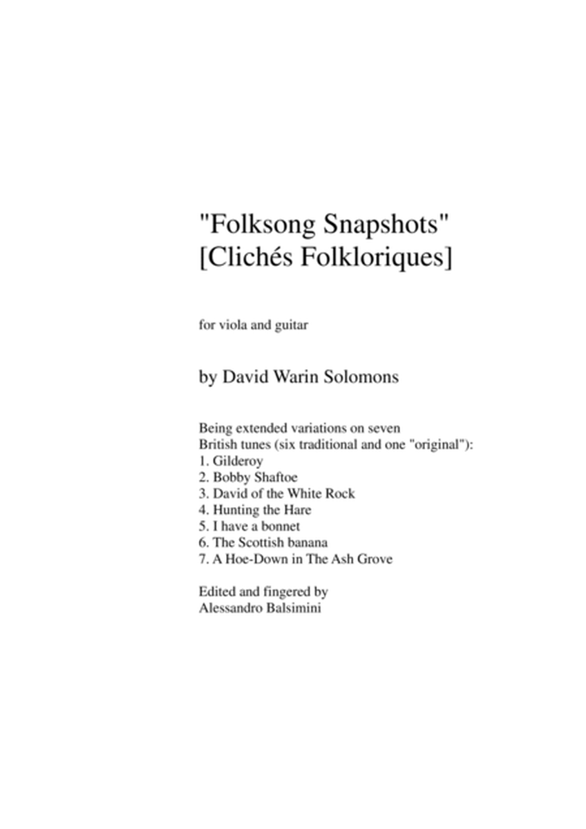 Folk Song Snapshots for Viola and Guitar image number null