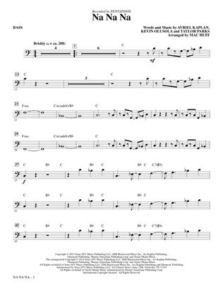 Book cover for Na Na Na (arr. Mac Huff) - Bass