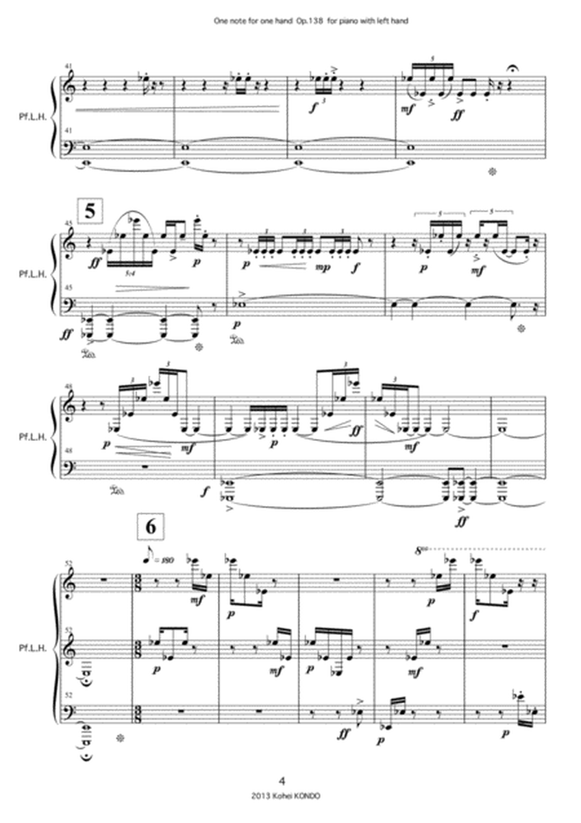 One note for one hand Op.138　Long version and short version