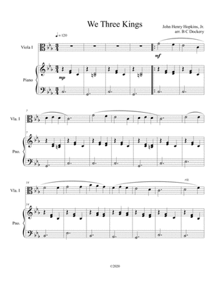 We Three Kings (viola solo) with optional piano accompaniment