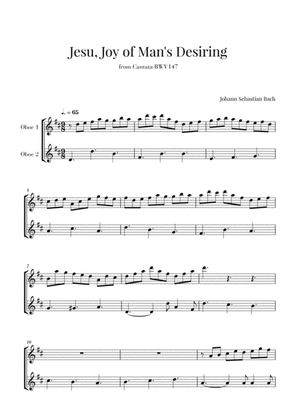 Bach - Jesu, Joy of Man's Desiring for 2 Oboes