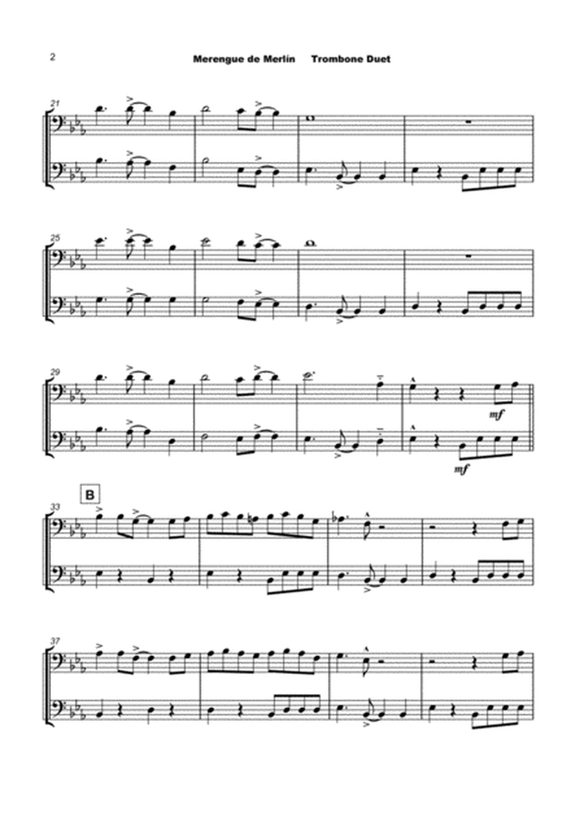 Merengue de Merlín, for Trombone Duet