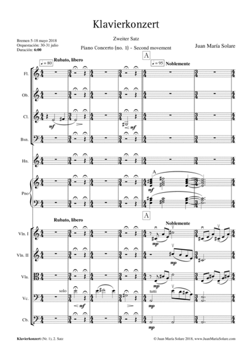 Piano Concerto No. 1 - SECOND movement [score and parts]
