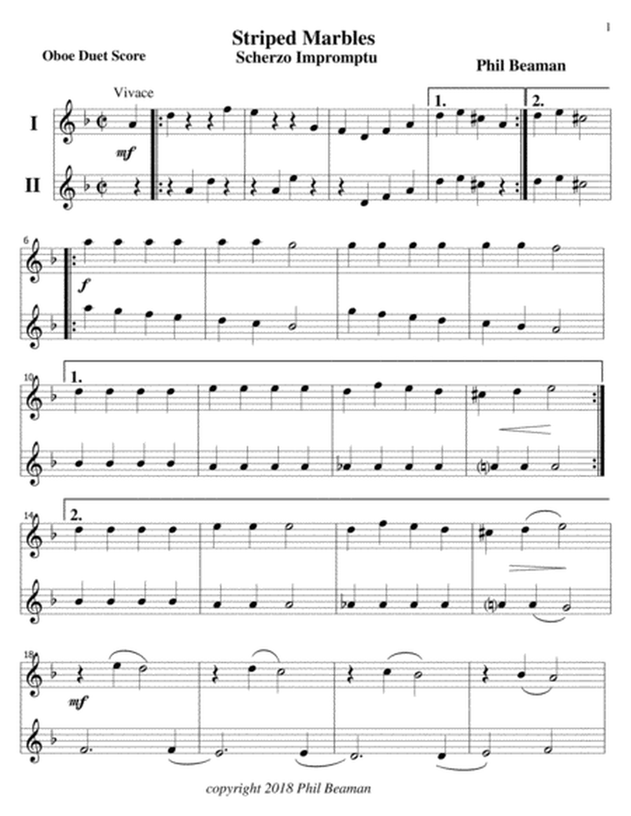 Striped Marbles-Scherzo Impromptu-Oboe Duet image number null