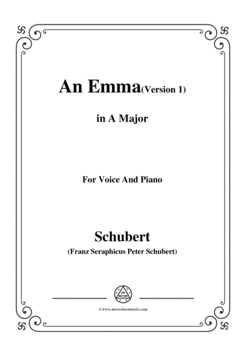 Schubert-An Emma(1st version),in A Major,for Voice&Piano image number null
