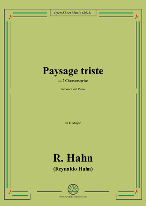 R. Hahn-Paysage triste,from '7 Chansons grises',in D Major