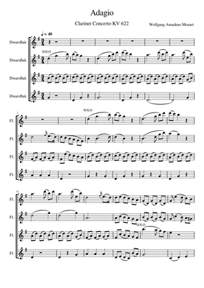 Book cover for Adagio Clarinet Concerto in A Major KV 622